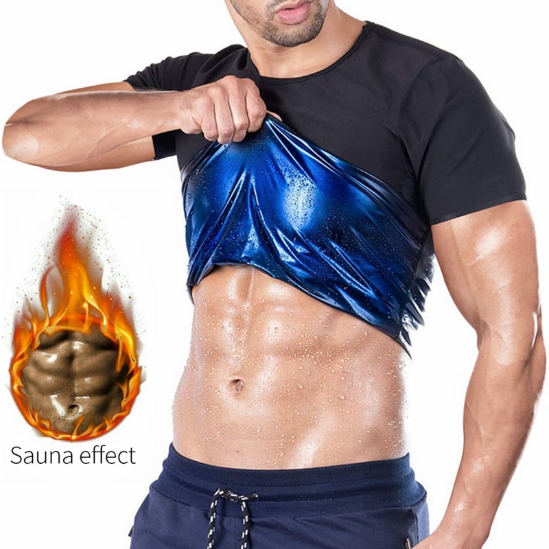 Men Sauna Suit Heat Trapping Shapewear Sweat Body Shaper Vest Slimmer Saunasuits Compression Thermal Top Fitness Workout Shirt