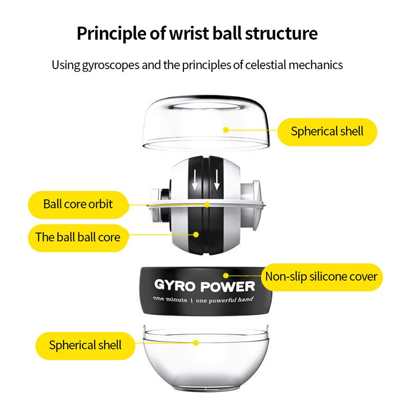 Wrist Power Ball Self Starting Male Grip Power Ball Arm Power Wrist Metal 200 Silent Centrifugal Fitness Wrist Power Device - Image 2