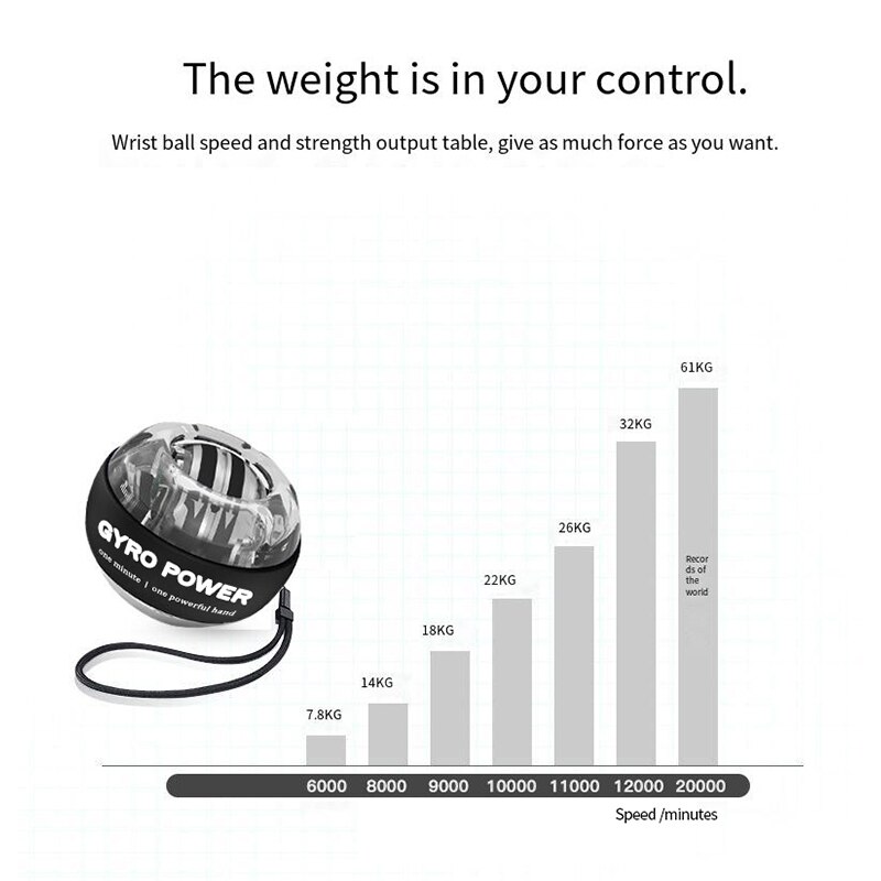 Wrist Power Ball Self Starting Male Grip Power Ball Arm Power Wrist Metal 200 Silent Centrifugal Fitness Wrist Power Device - Image 8